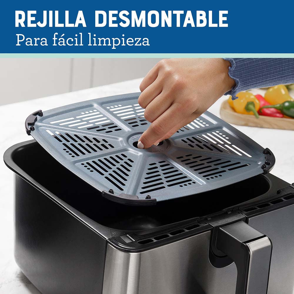 Freidora de Aire Oster®, con Panel Digital, y Capacidad de 9 Litros, Plateado, CKSTAF90D