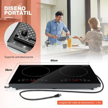 ESTUFA DE INDUCCIÓN 2 PUESTOS 110v
