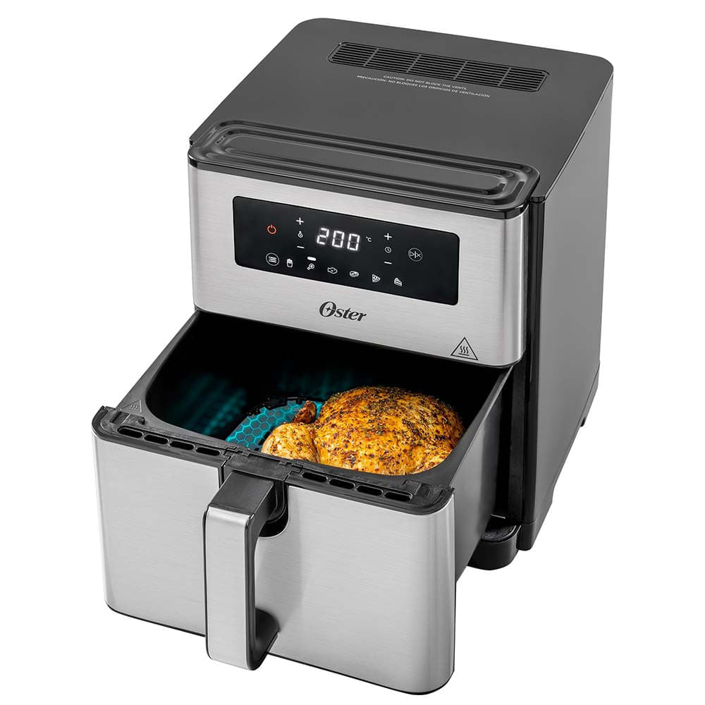 Freidora de Aire Oster®, con Panel Digital, y Capacidad de 9 Litros, Plateado, CKSTAF90D