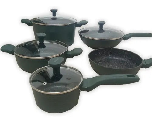 BATERIA DE COCINA PIEDRA VOLCANICA 9 PIEZAS