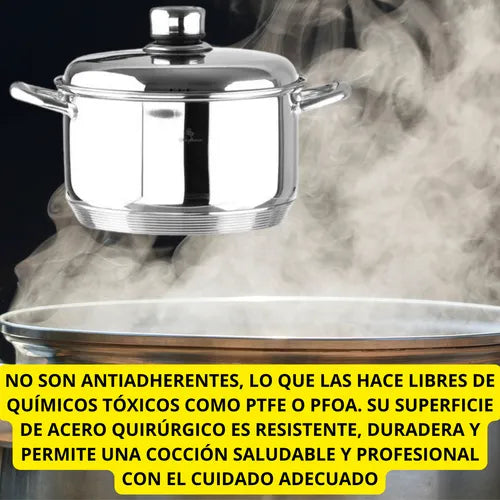 BATERÍA DE COCINA 12 PIEZAS TAPA TERMOSTATO