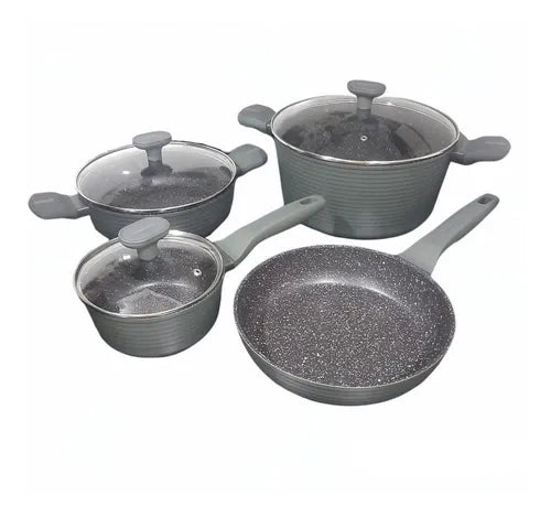 BATERIA DE COCINA 5 PIEZAS PIEDRA VOLCANICA