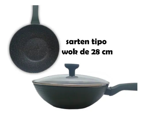 BATERIA DE COCINA PIEDRA VOLCANICA 9 PIEZAS