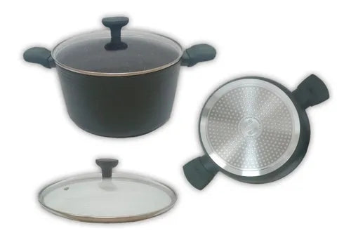 BATERIA DE COCINA PIEDRA VOLCANICA 9 PIEZAS