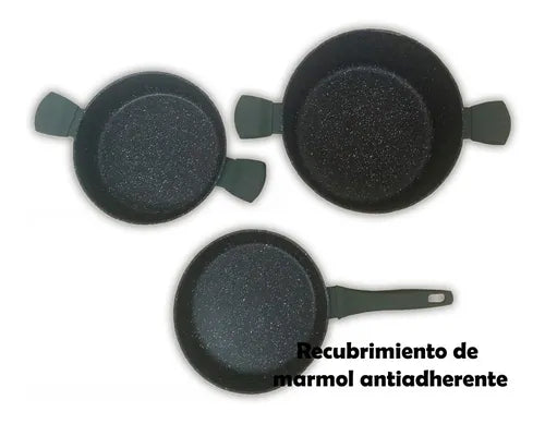 BATERIA DE COCINA PIEDRA VOLCANICA 9 PIEZAS
